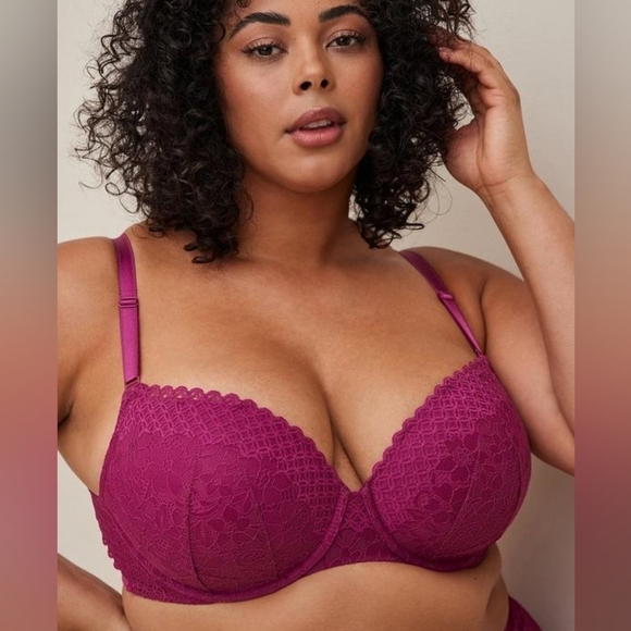 Torrid Curve Perfect T-Shirt Push-Up Bra in purple Size 38DDD NWT - Picture 1 of 9